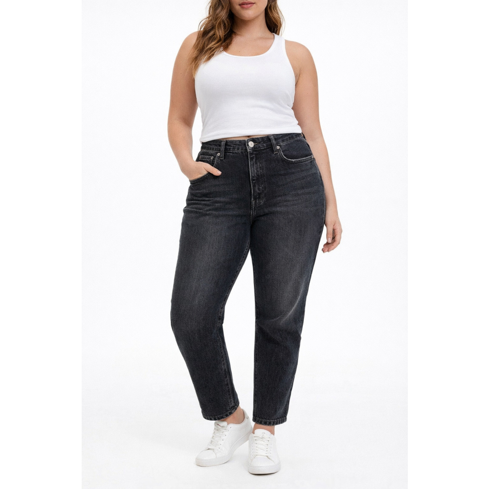 Zara Bliss Mom Jeans Size 31 High Waist Button Fly Cropped 100% Cotton NWT - Picture 2 of 11